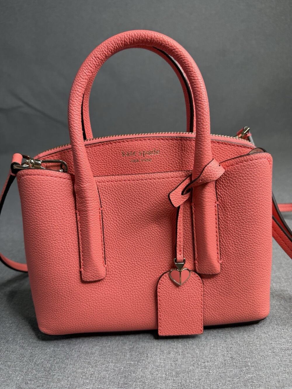 Kate Spade New York Mini Margaux Leather Satchel Bag Pebbled Leather Top Handled